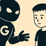 Gemini IA Google et enfant. Illustration d'un robot Google parlant à un enfant. Risques et limites de l'IA pour les jeunes.