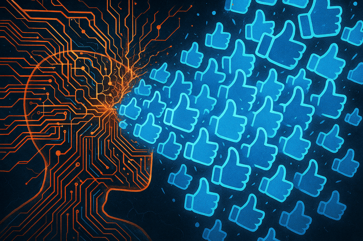 Complacent AI: digital brain with likes. Artificial intelligence and its confirmation bias.