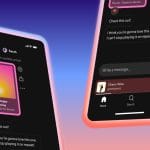 Interface Spotify sur mobile. Partage de playlist, musique. Application de streaming musical.