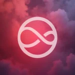 Logo Apple Intelligence. Nuages rouge et bleu. Siri et IA Apple.