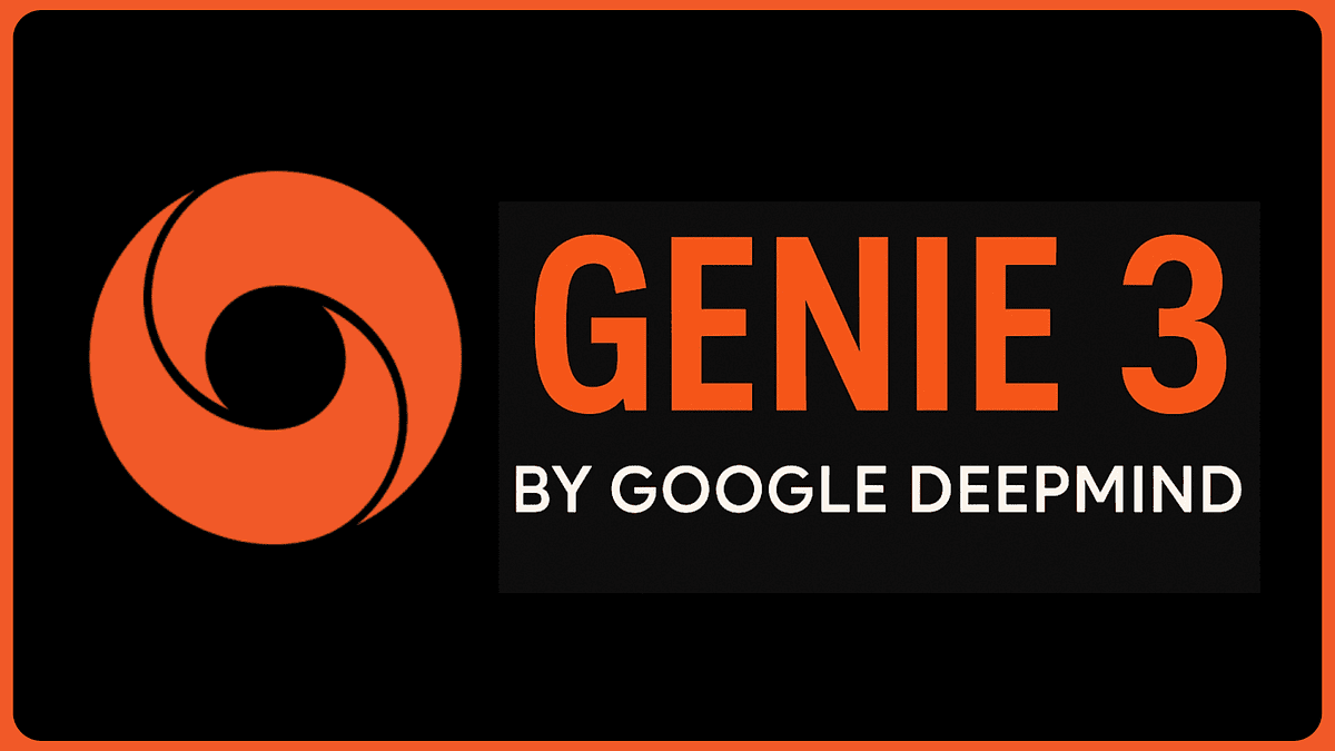 Logo de Genie 3, IA de Google DeepMind. Annonces IA et musique par IA.