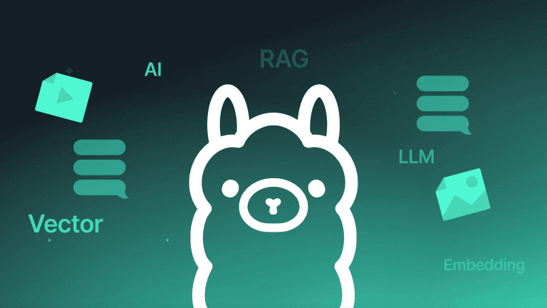 Ollama & LLM in JavaScript/NodeJS: Illustration with a llama, AI, RAG, Vector Embedding. Guide to mastering LLMs.