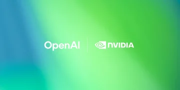 Logos OpenAI et NVIDIA : Partenariat stratégique IA, investissement 100 milliards de dollars.
