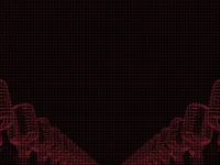Micros rouges sur fond noir. Podcast, audio, enregistrement.