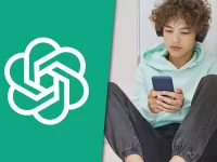 Logo OpenAI et ado avec smartphone. Contrôle parental ChatGPT pour la sécurité des jeunes en ligne.