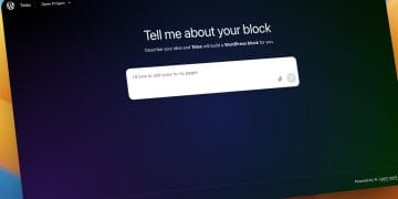 Telex WordPress: AI for creating blocks. Interface with text field Describe your idea. Experimental tool from Automattic.