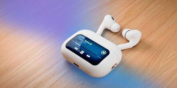 AirPods Pro blancs et Ă©tui de chargement. Ăcouteurs sans fil Apple.