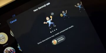 Création de Genmoji sur iPhone. Interface Apple Intelligence avec emojis personnalisés. #Genmoji #AppleIntelligence