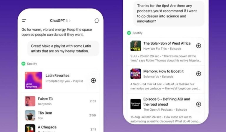 ChatGPT se transforme en plateforme d’applications, intégrant Spotify et Canva 💎