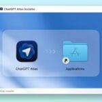 Install ChatGPT Atlas. IA Browser: application icon to Applications folder.