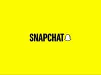 Snapchat logo on yellow background. Popular social media application.