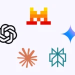 Classement IA française : logos des entreprises d'intelligence artificielle. Comparatif des IA françaises.