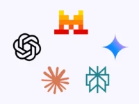 Classement IA française : logos des entreprises d'intelligence artificielle. Comparatif des IA françaises.