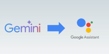 Transition from Google Assistant to Gemini: visual comparison of the logos, symbolizing the replacement of one by the other.