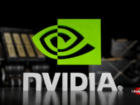 Logo Nvidia: Jensen Huang critique les managers limitant l'IA. Technologie, GPU, intelligence artificielle.