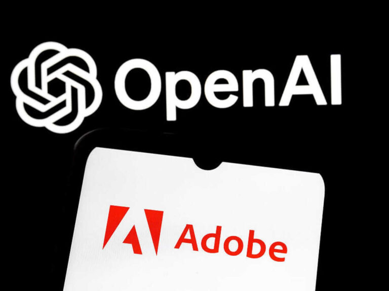 Photoshop integrated with ChatGPT: Icons from OpenAI and Adobe, representing collaboration for a "Super-App".