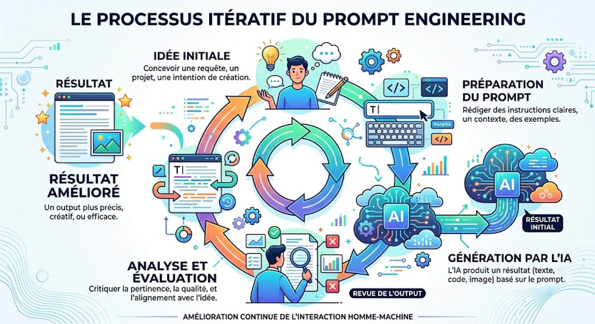 Infographie : Le cycle de vie d'un prompt IA