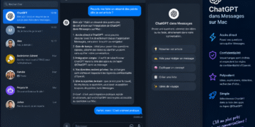 The Messages app on Mac showing a conversation with ChatGPT summarizing an article, highlighting the direct and convenient integration.