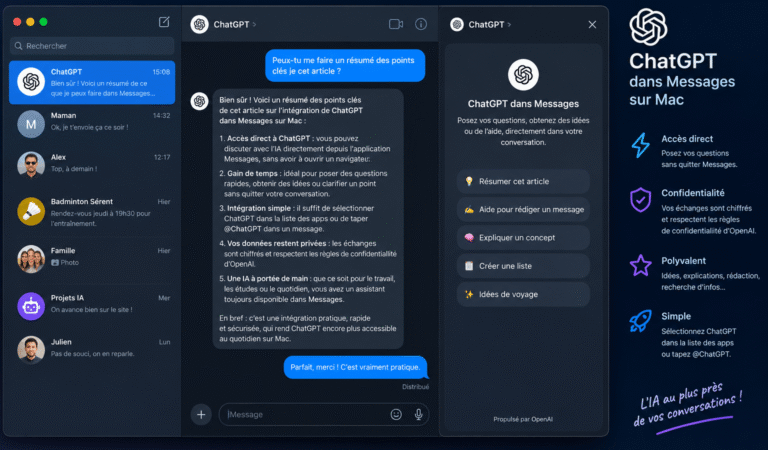 ChatGPT dans Messages sur Mac : j’ai testé l’intégration d’OpenAI