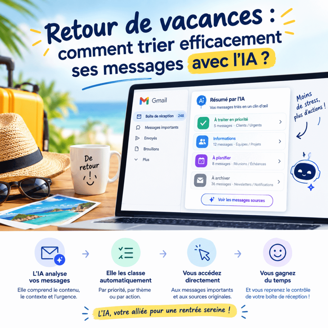 Retour de vacances : comment trier efficacement ses messages avec l’IA ?