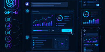 GPT-6 Intelligent UI with interactive data visualizations, chat, and configuration widgets, demonstrating its live interactivity.