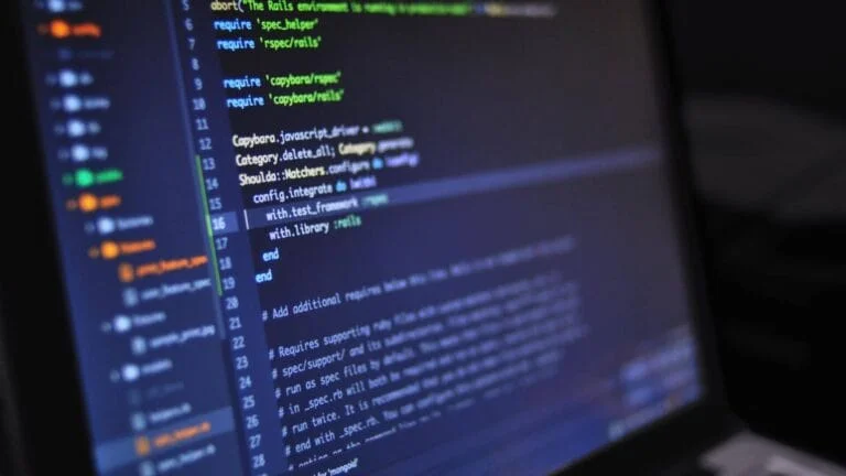 Computer screen displaying Ruby programming code, symbolizing AI development and small language models.