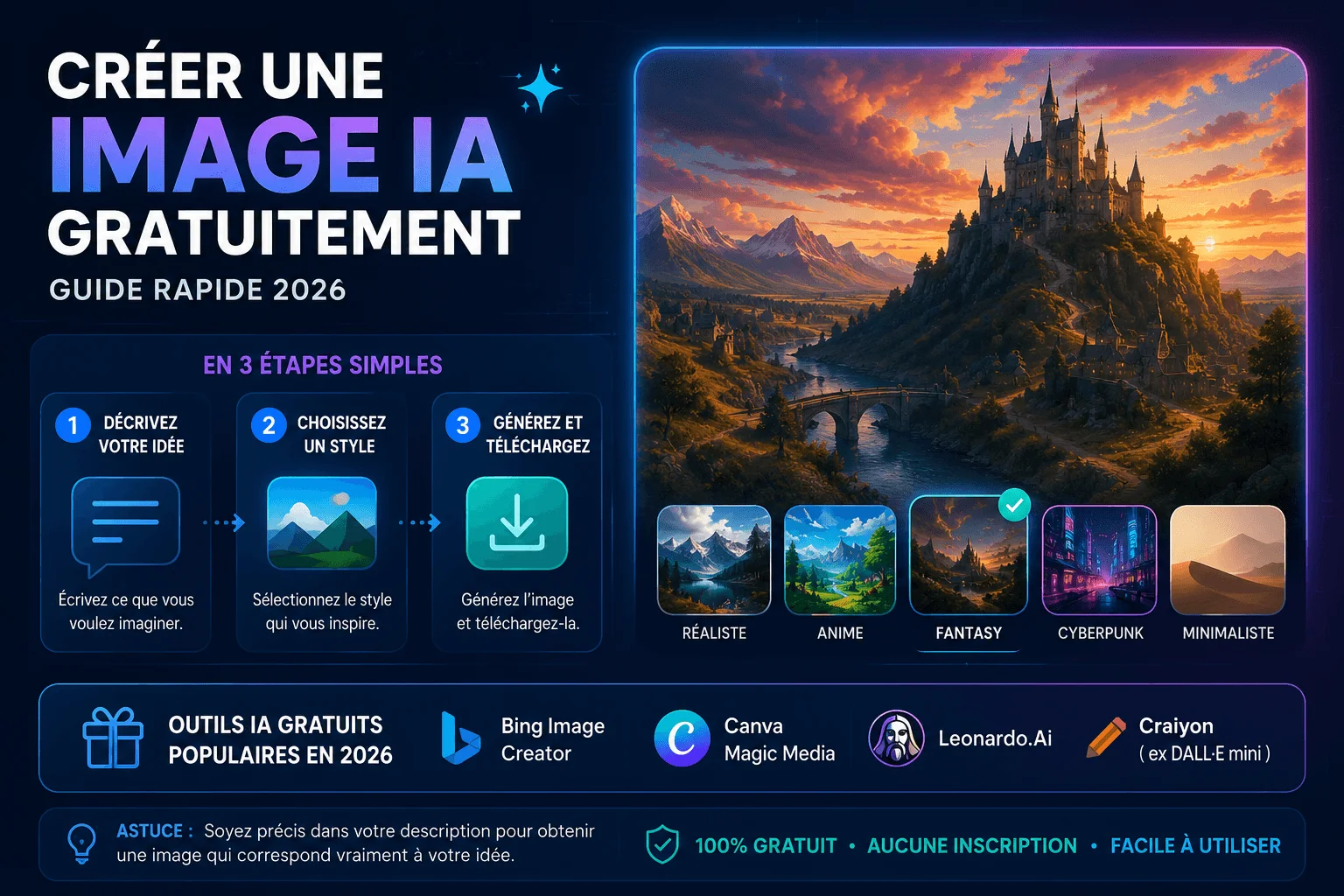 Créer une image IA gratuitement : le guide pratique pas-à-pas